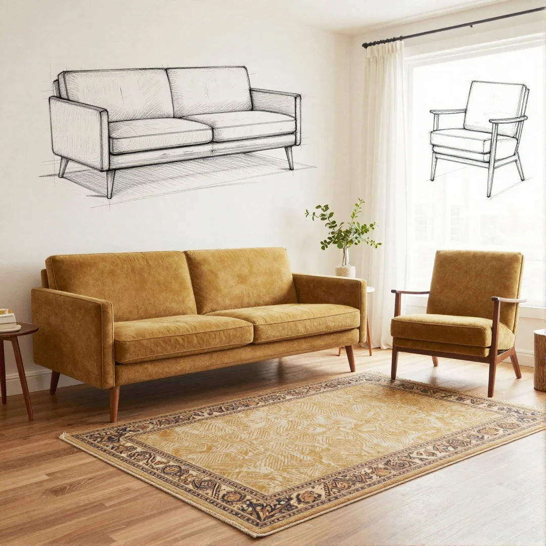 Midcentury Living Room - 24 living room decor drawing ideas a step by step guide