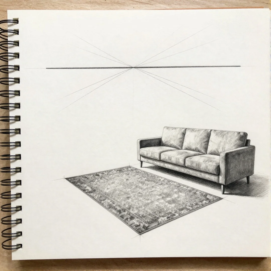 One-Point Perspective - 24 living room decor drawing ideas a step by step guide