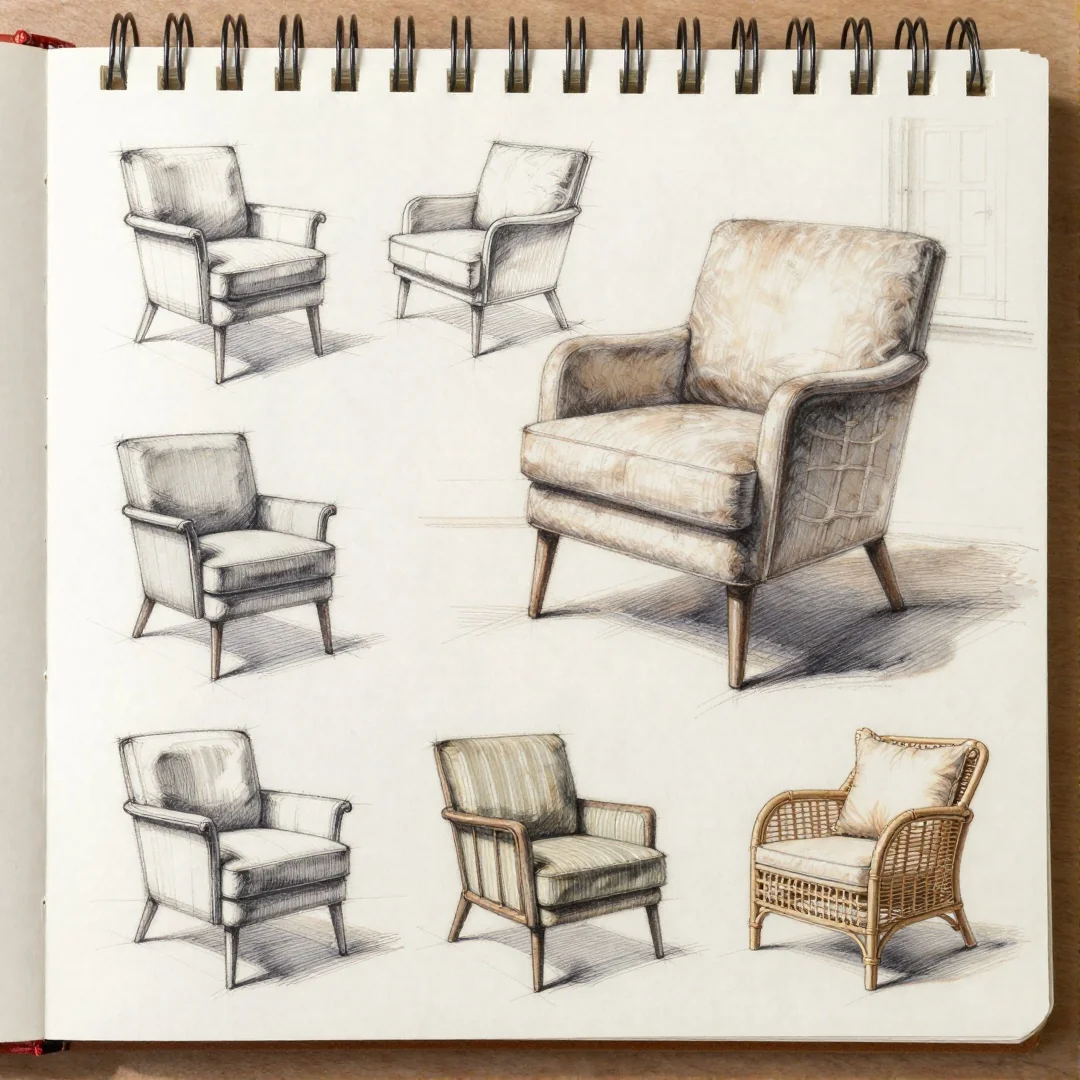 Accent Chair Drawing - 24 living room decor drawing ideas a step by step guide
