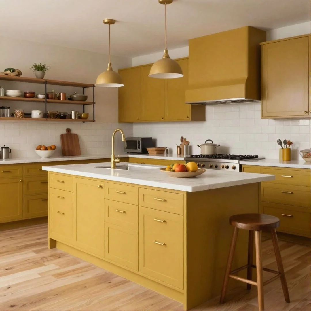 Midcentury Mustard Kitchen - 26 kitchen colors ideas unleash your creativity with these stunning designs