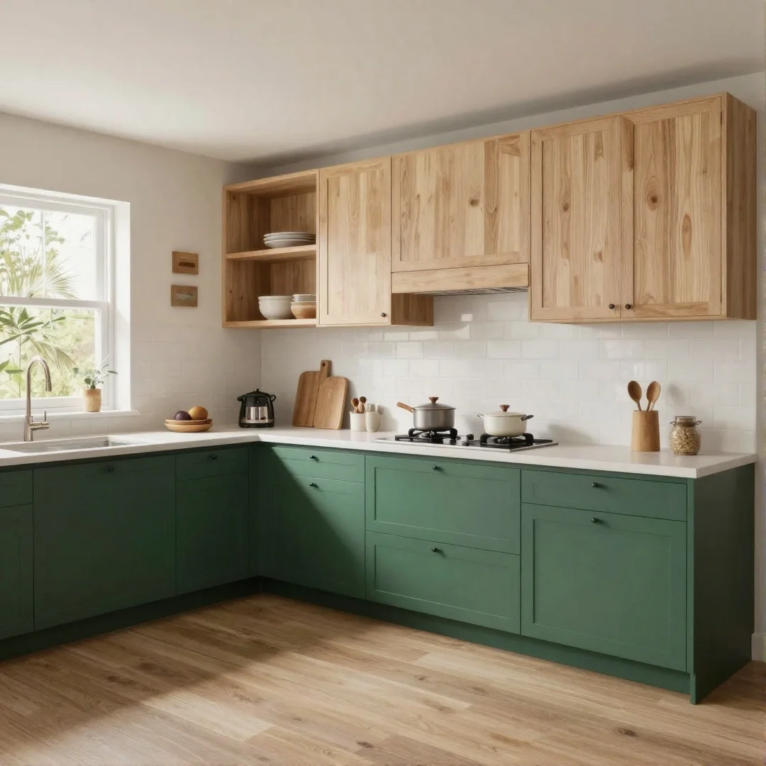 Two-Tone Green Cabinets - 26 kitchen colors ideas unleash your creativity with these stunning designs