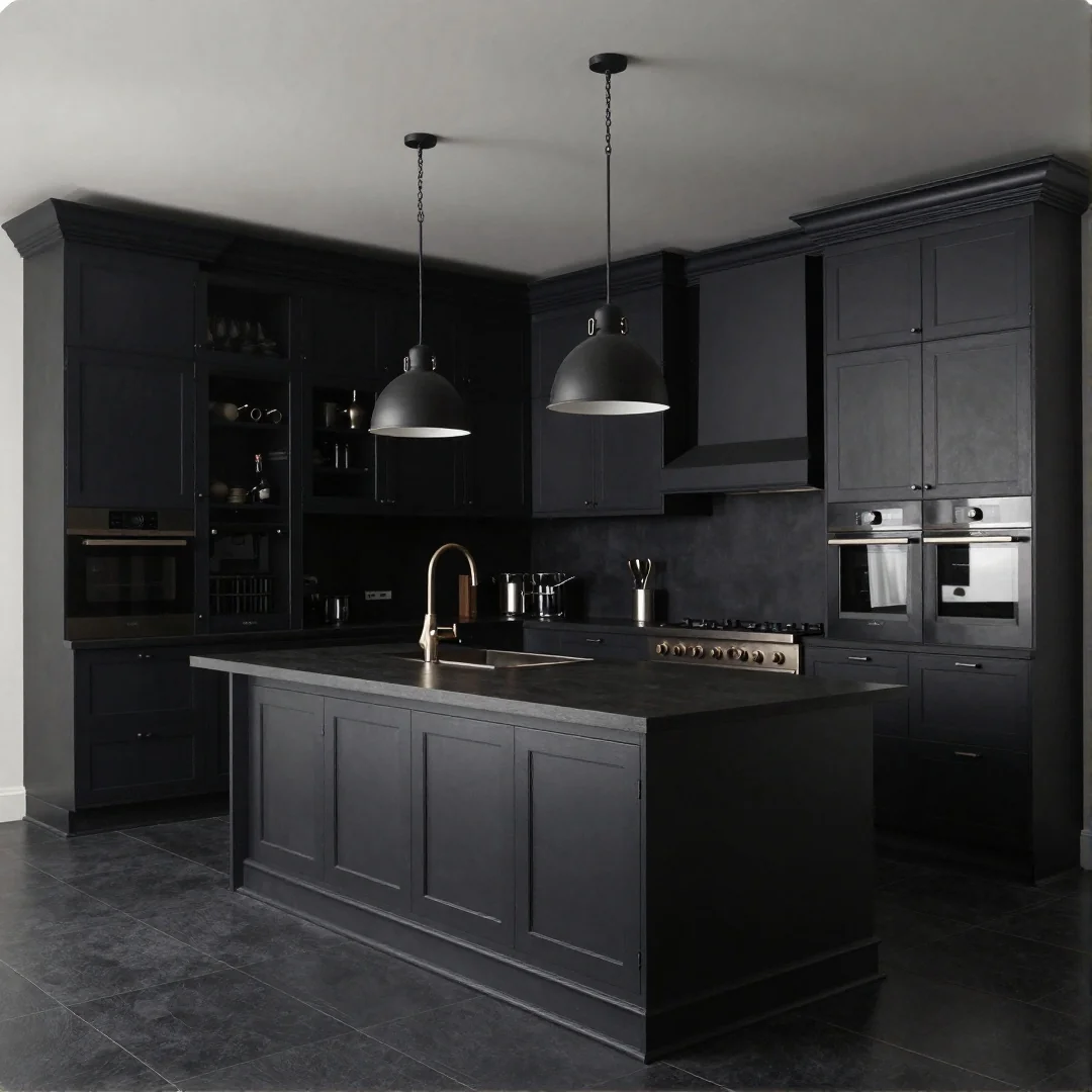 Monochrome Black Kitchen - 26 kitchen colors ideas unleash your creativity with these stunning designs
