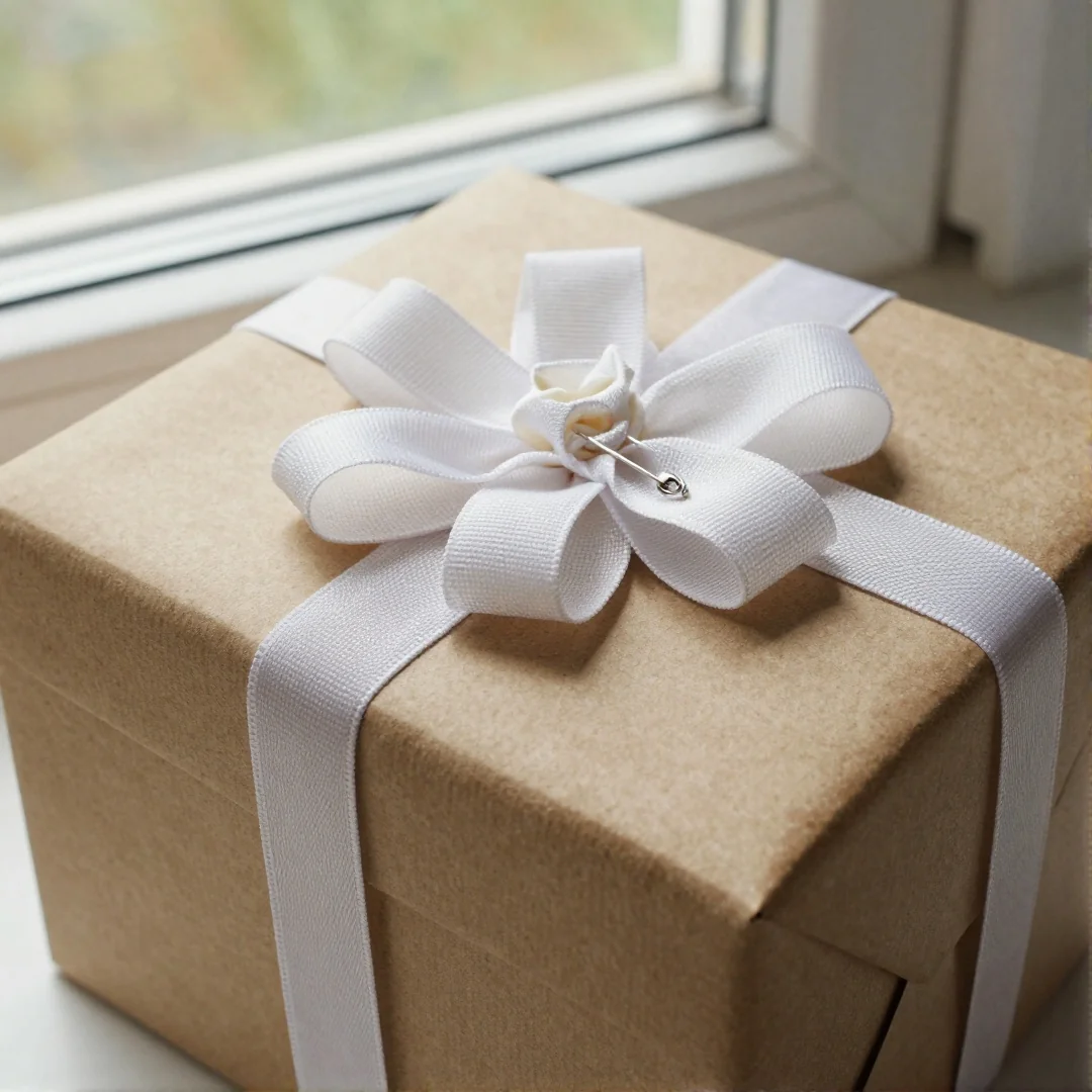 Ribbon Flower Topper - baby shower gift wrapping ideas