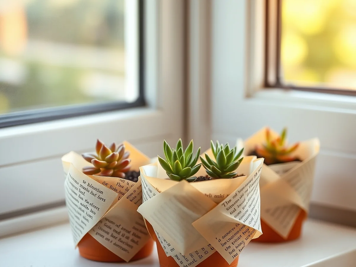 Book Page Planters - book crafts diy ideas