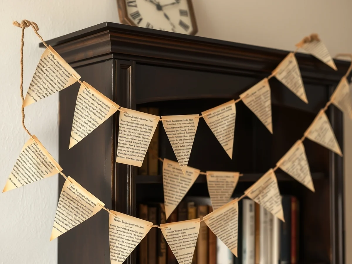 Paper Page Bunting - book crafts diy ideas