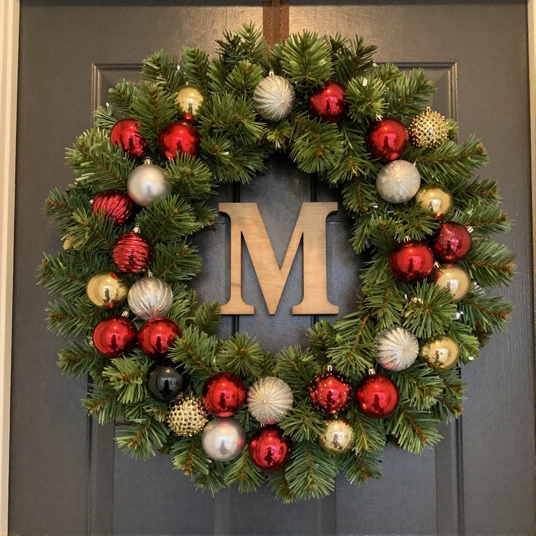 Ornament Monogram Wreath - christmas wreaths diy