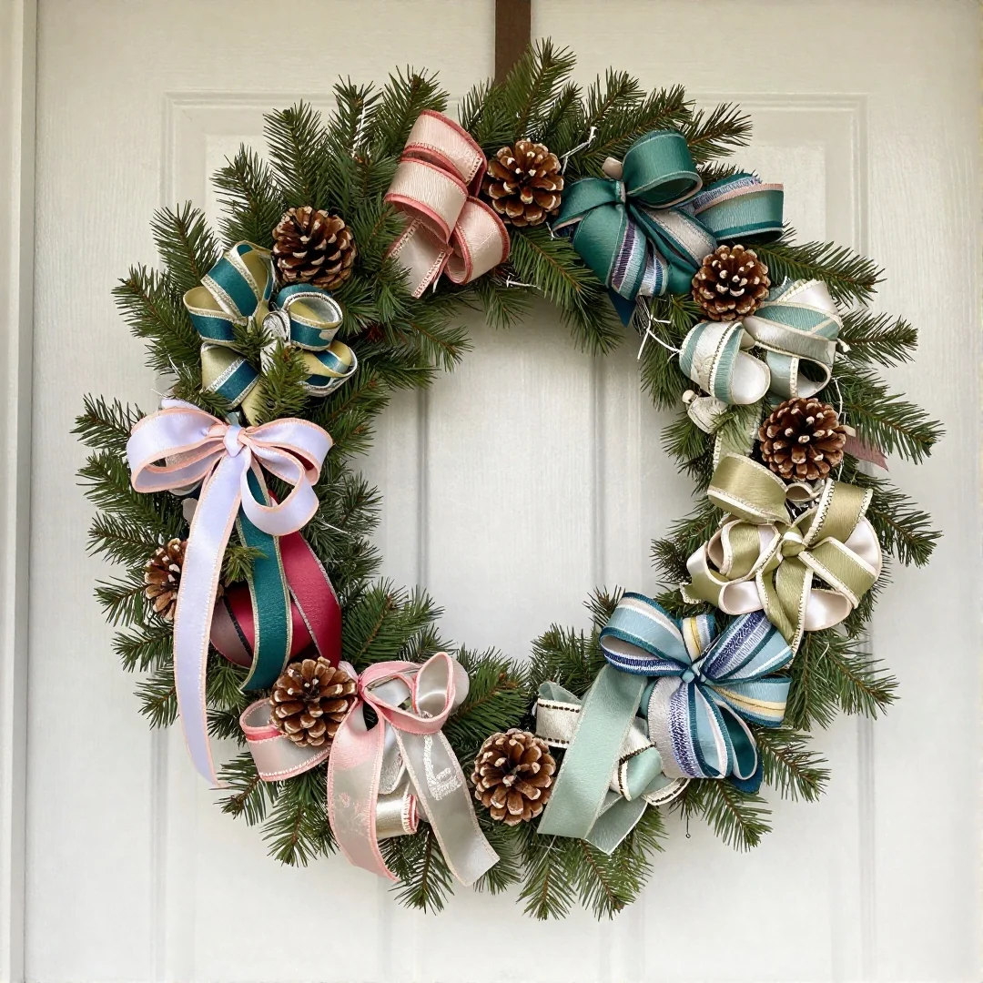 Ribbon Cluster Wreath - christmas wreaths diy