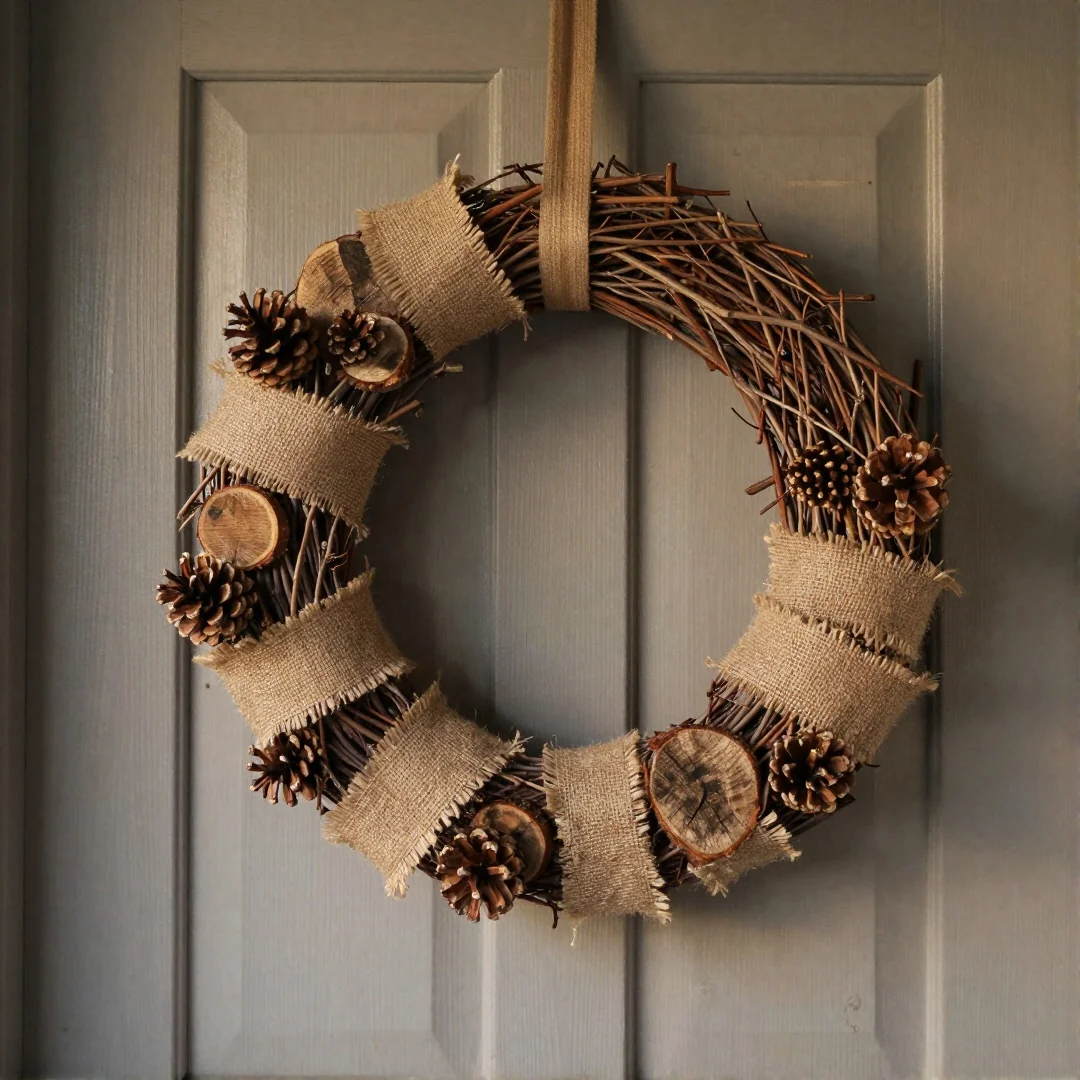Rustic Burlap Pinecone - christmas wreaths diy