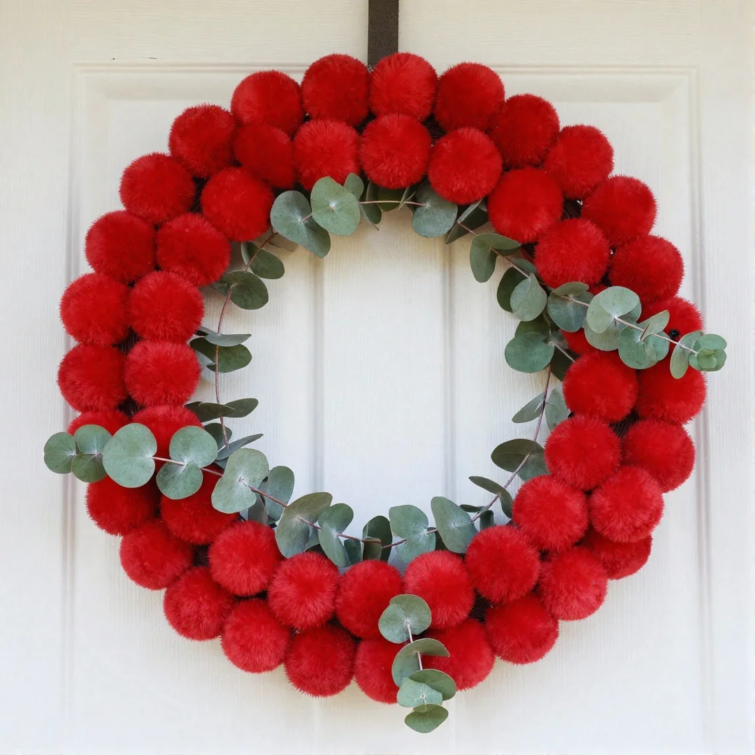 Styrofoam Pom Wreath - christmas wreaths diy