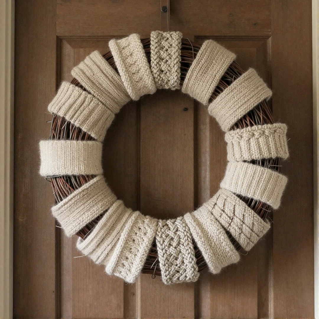 Upcycled Sweater Wreath - christmas wreaths diy