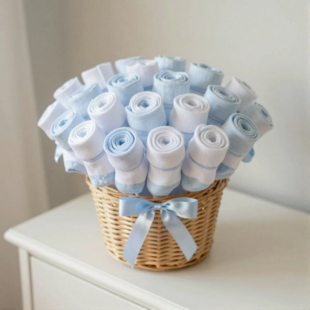 Baby Socks Bouquet - diy baby shower gifts