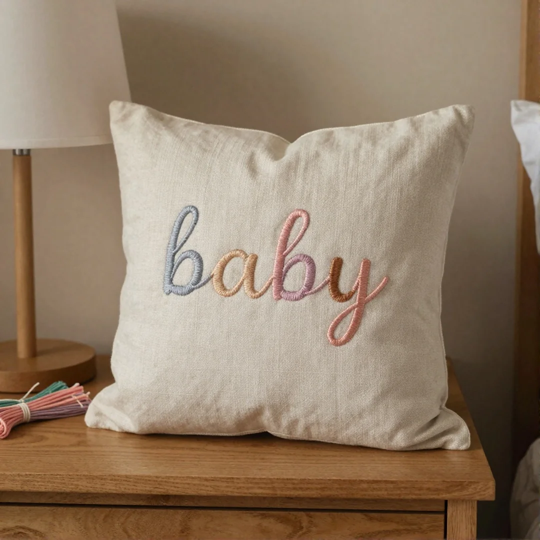 Embroidered Name Pillow - diy baby shower gifts