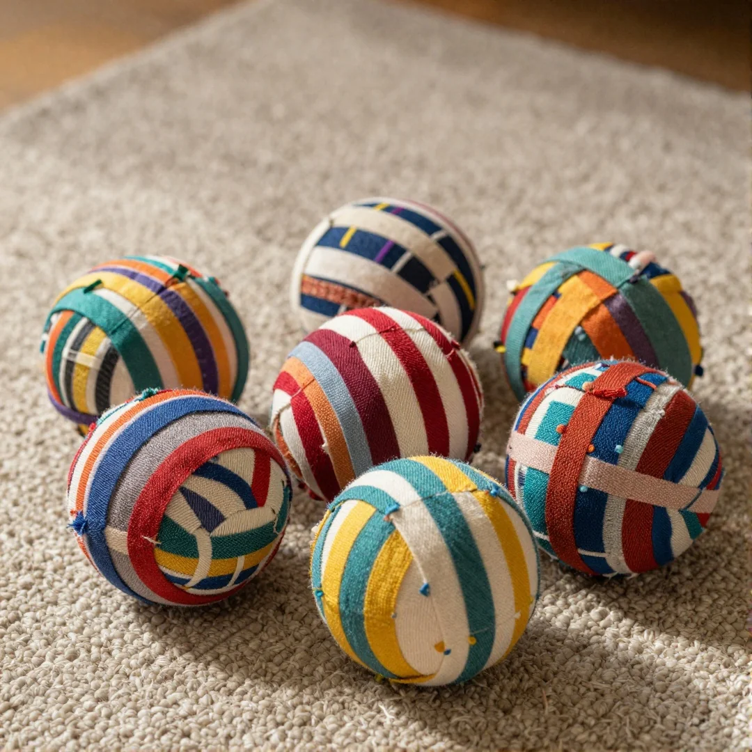 Fabric Scraps Balls - diy cat toys