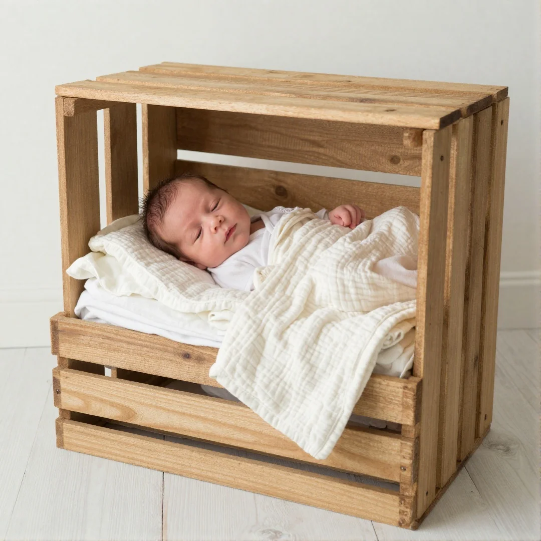 Wooden Crate Setups - diy newborn pictures at home