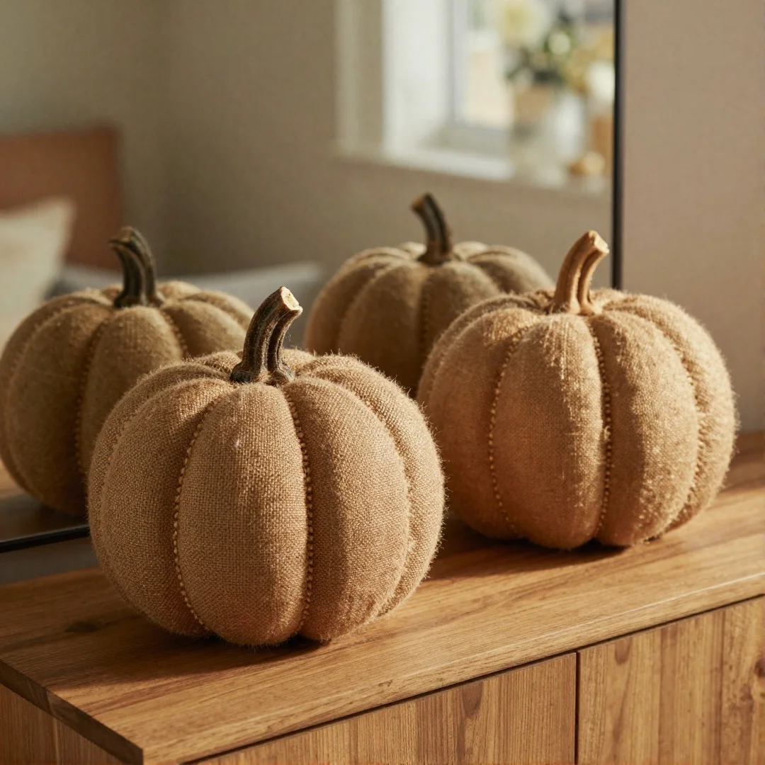 Burlap Pumpkin Decor - fall craft ideas