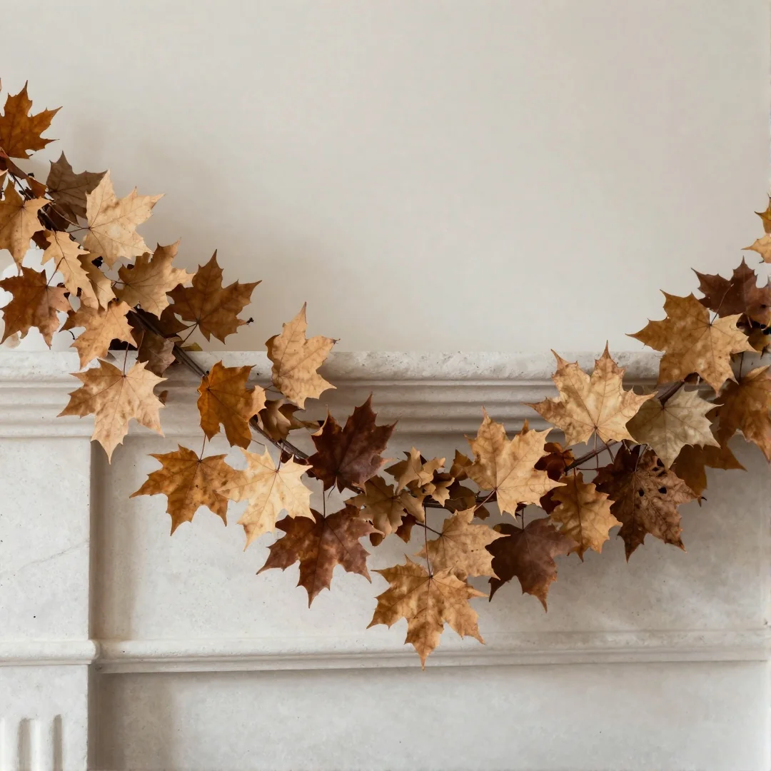 Dried Leaf Garlands - fall craft ideas
