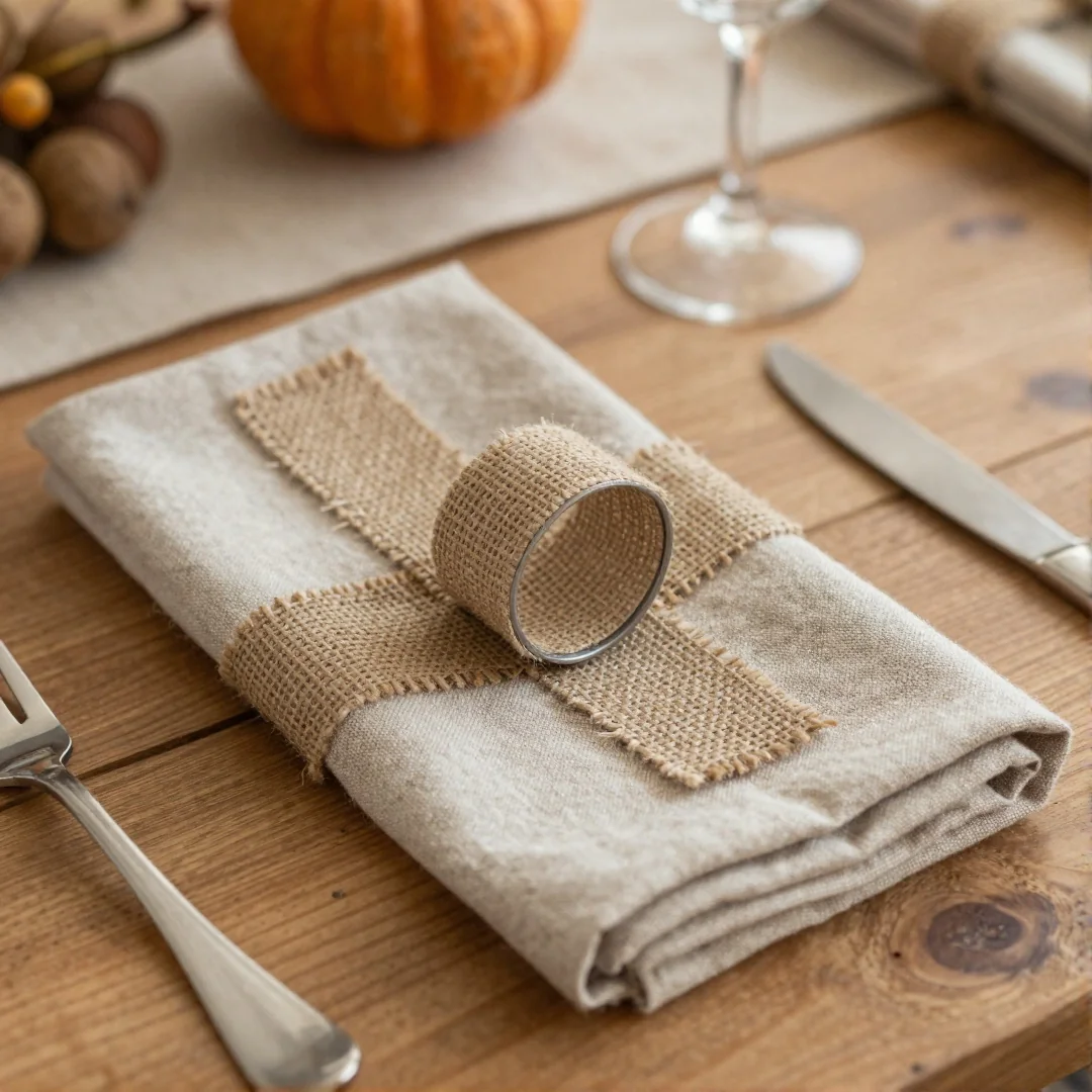 Fabric Napkin Rings - fall craft ideas