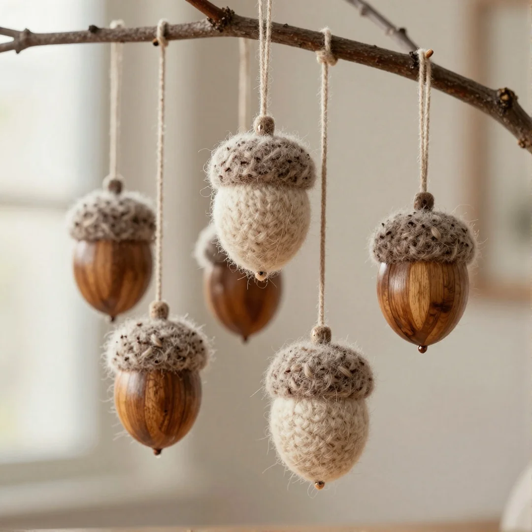 Felt Acorn Ornaments - fall craft ideas