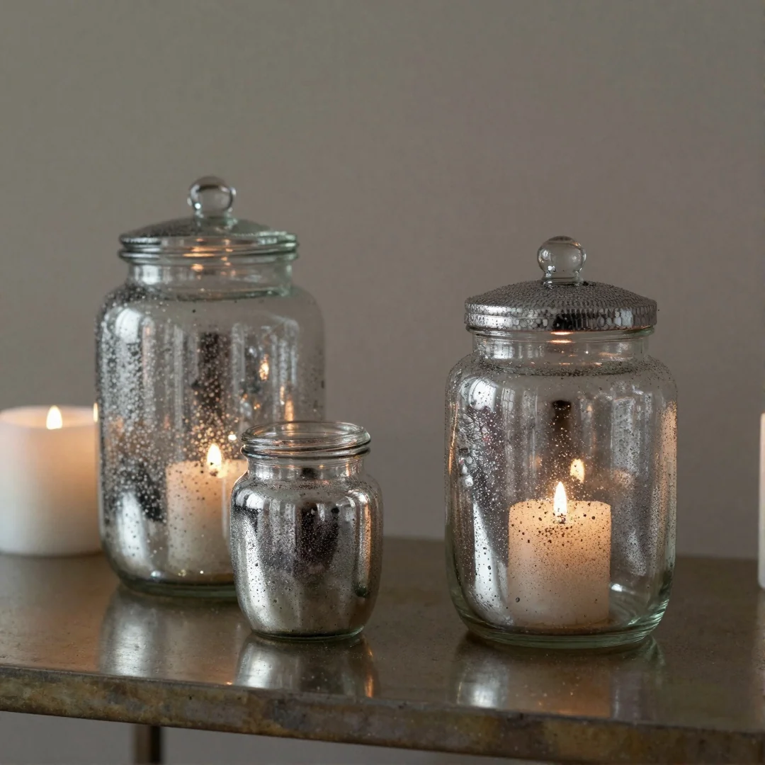 Mercury Glass Jars - fall craft ideas