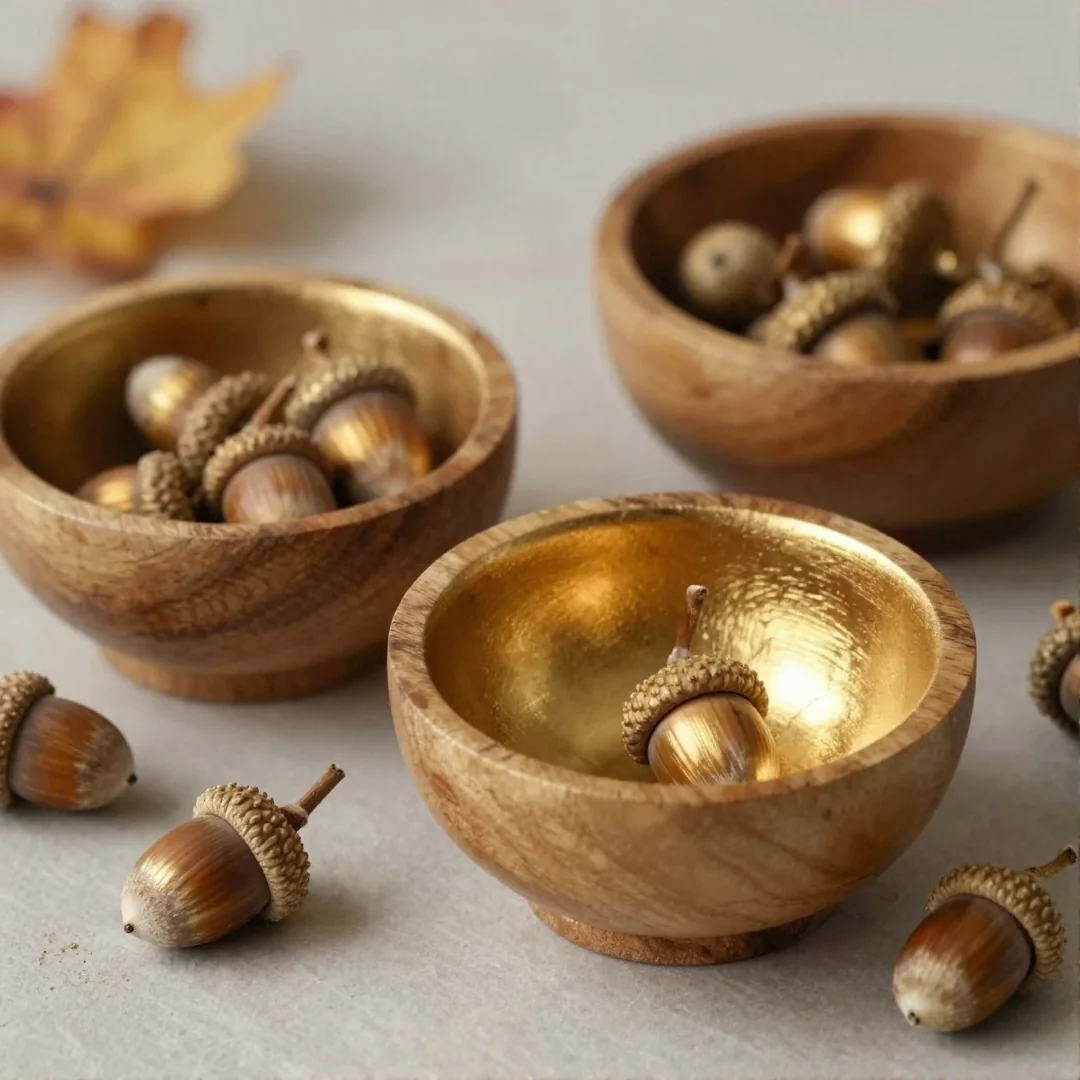 Painted Acorn Bowls - fall craft ideas
