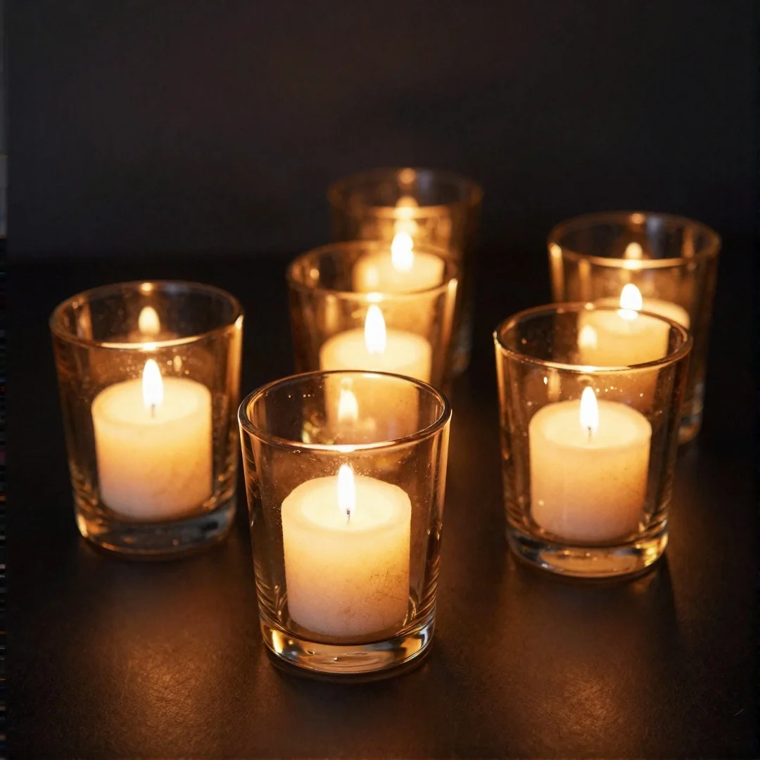 Painted Glass Votives - fall craft ideas