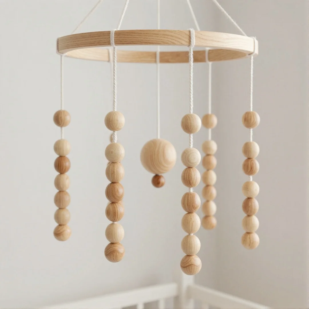 Beaded String Layers - how to make baby mobile at home