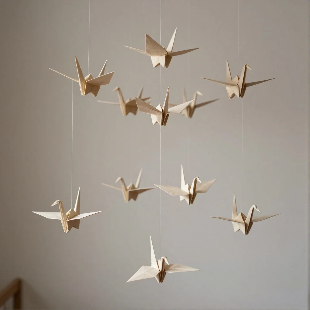 Paper Crane Mobile - how to make baby mobile at home