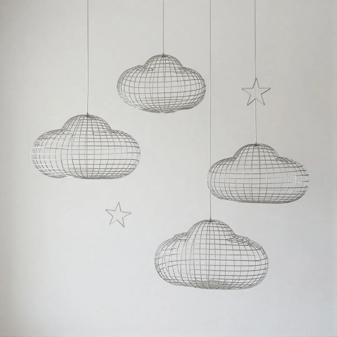 Wire Frame Mobile - how to make baby mobile at home