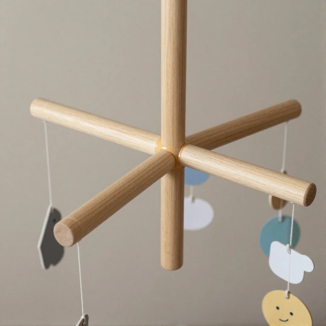 Wooden Dowel Structure - how to make baby mobile at home