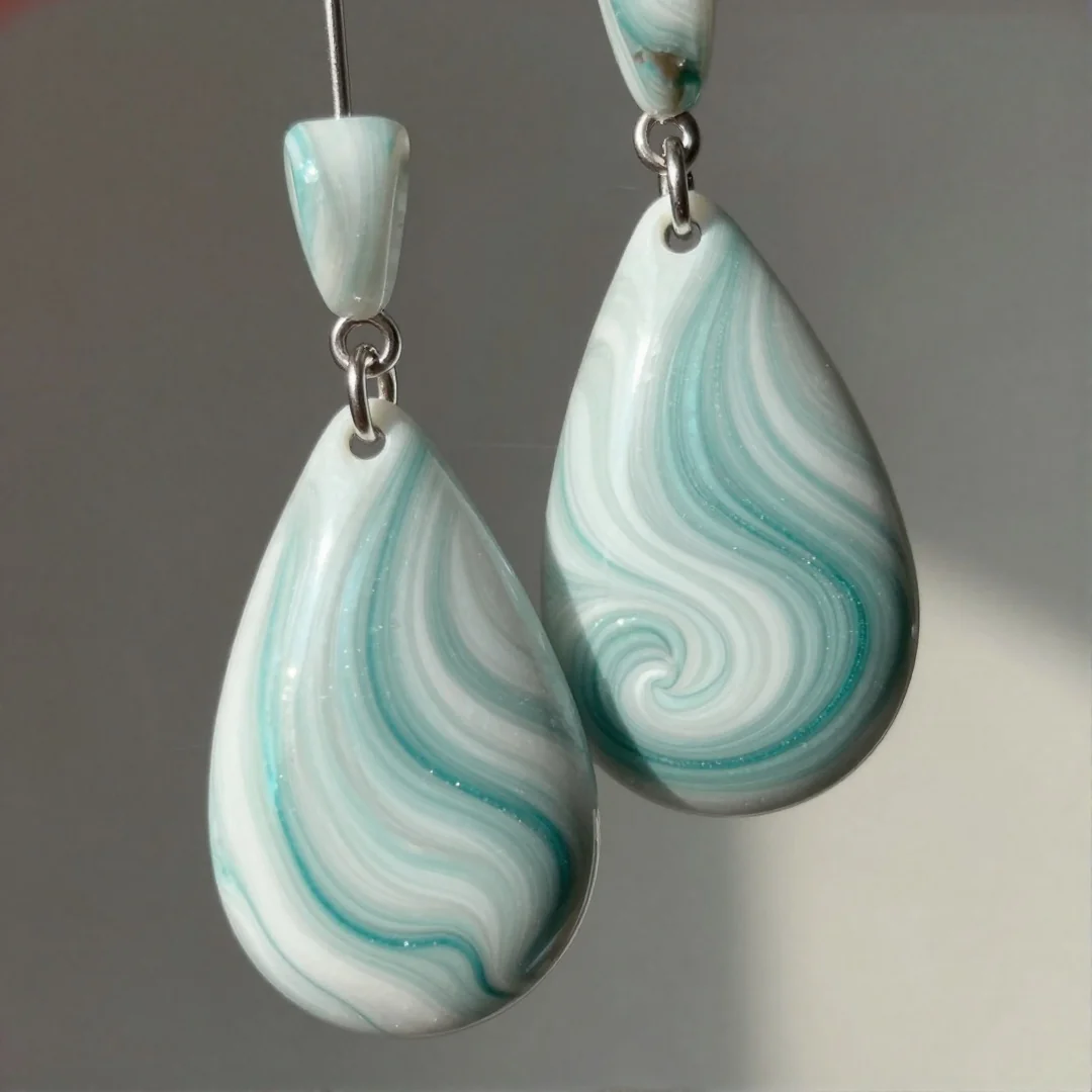 Gold Leaf Accents - how to make clay earrings at home