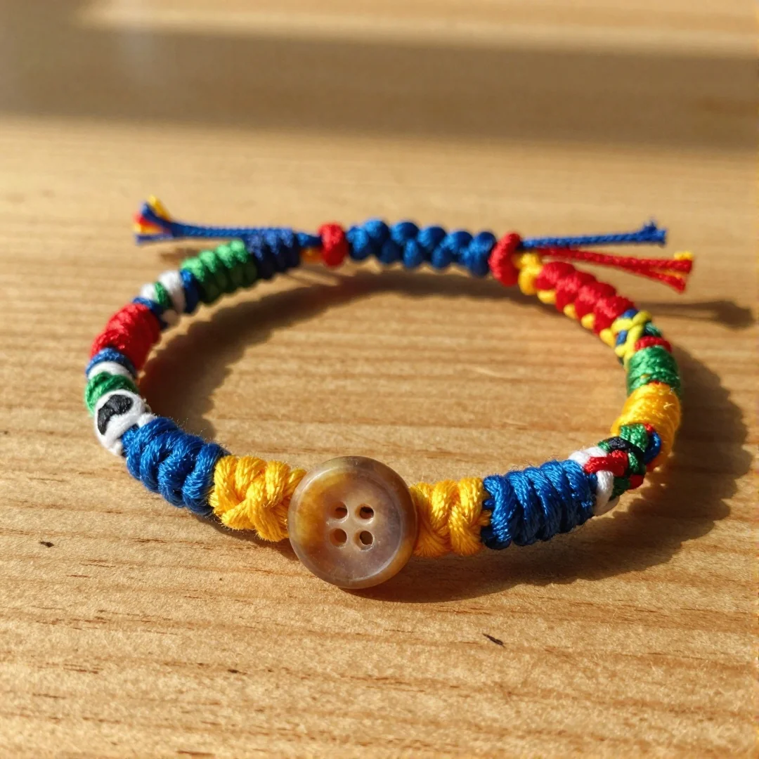 Button Clasp Bracelet - how to make friendship bracelets