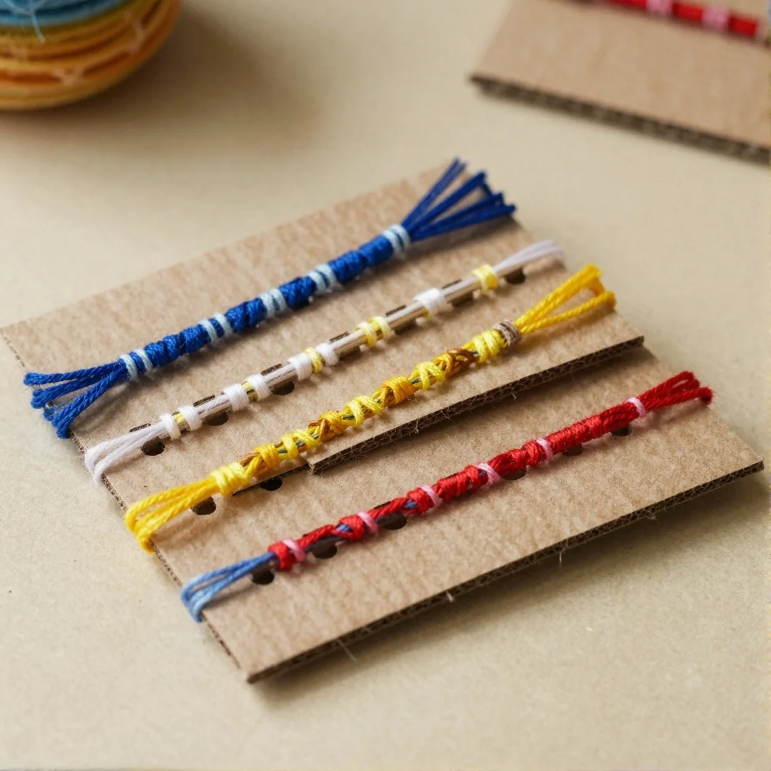Cardboard Loom Bracelet - how to make friendship bracelets