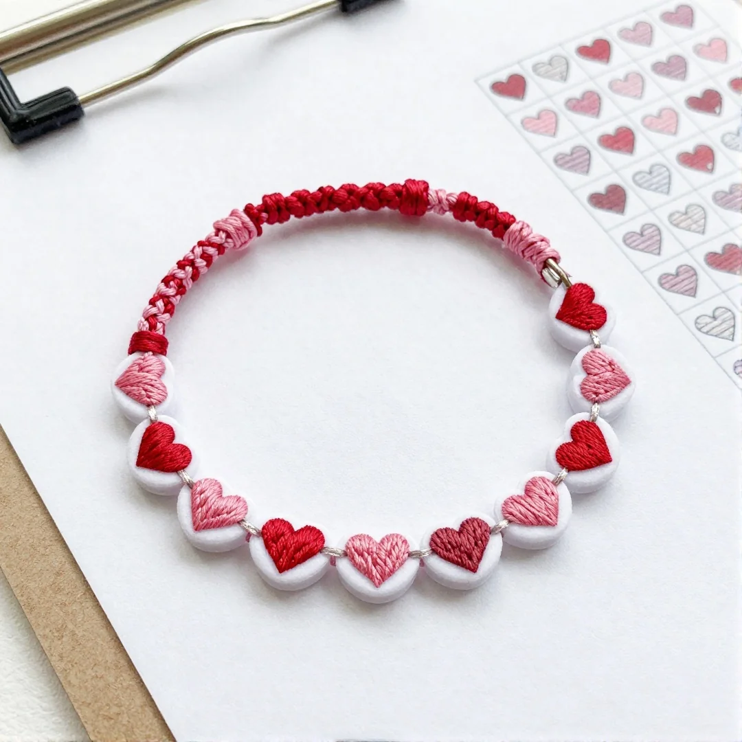 Heart Pattern Bracelet - how to make friendship bracelets