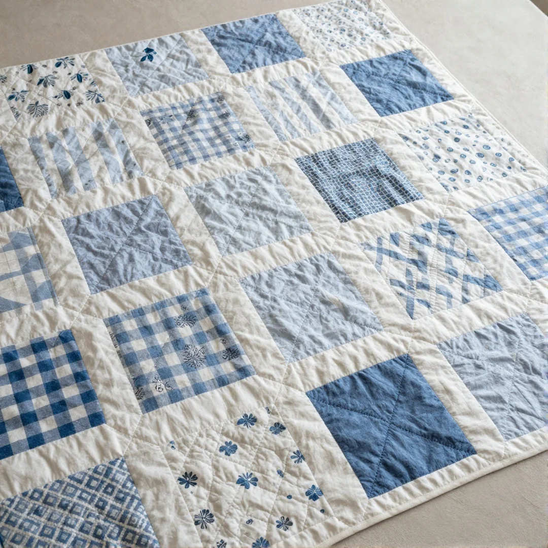 Cotton Patchwork Design - how to sew a baby blanket step by step