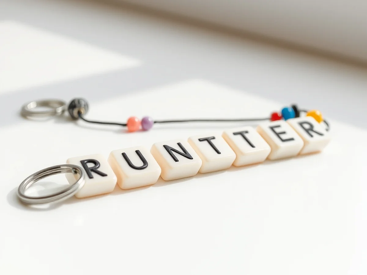 Beaded Name Keychain - keychains diy