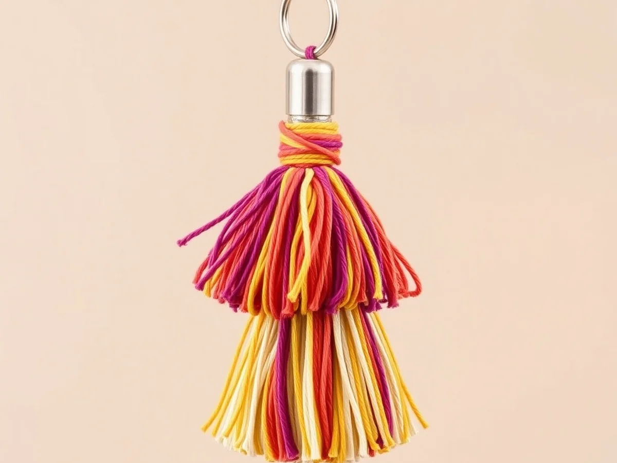 Embroidered Thread Tassel - keychains diy