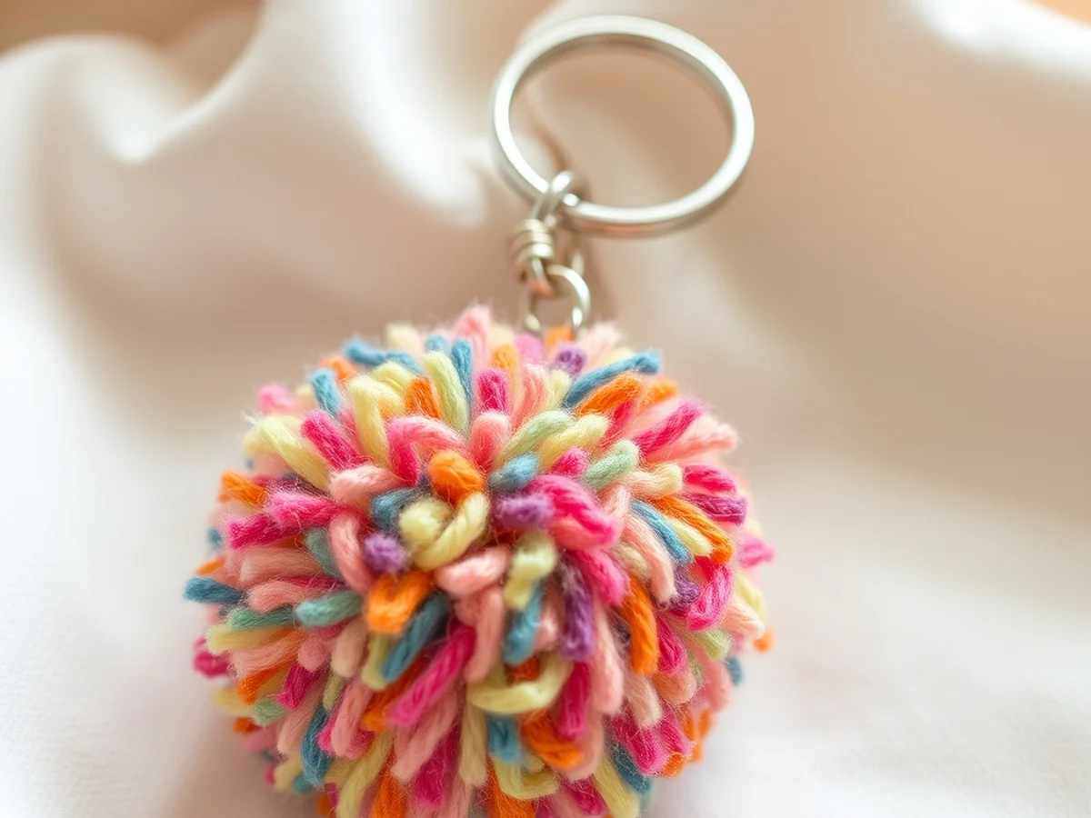 Pom Pom Keychain - keychains diy