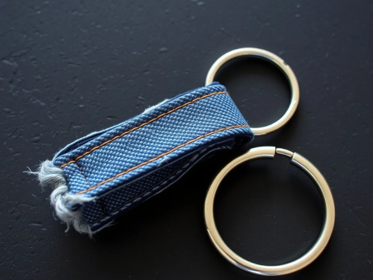Upcycled Denim Keychain - keychains diy