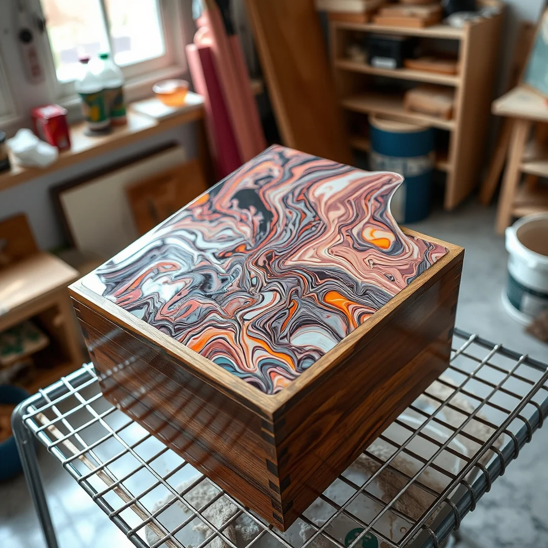Acrylic Pouring Techniques - memory box ideas diy paint