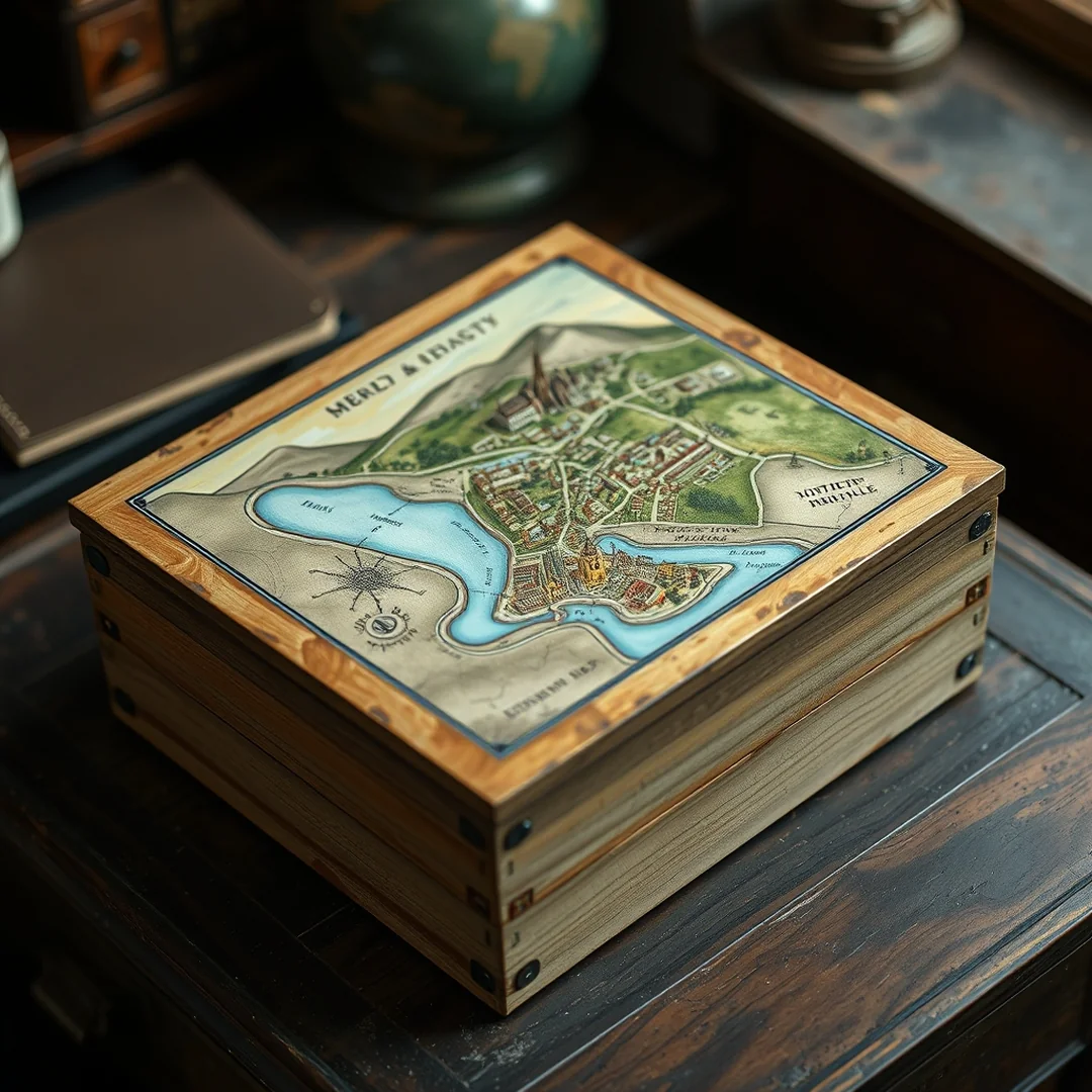 Painted Map Illustrations - memory box ideas diy paint