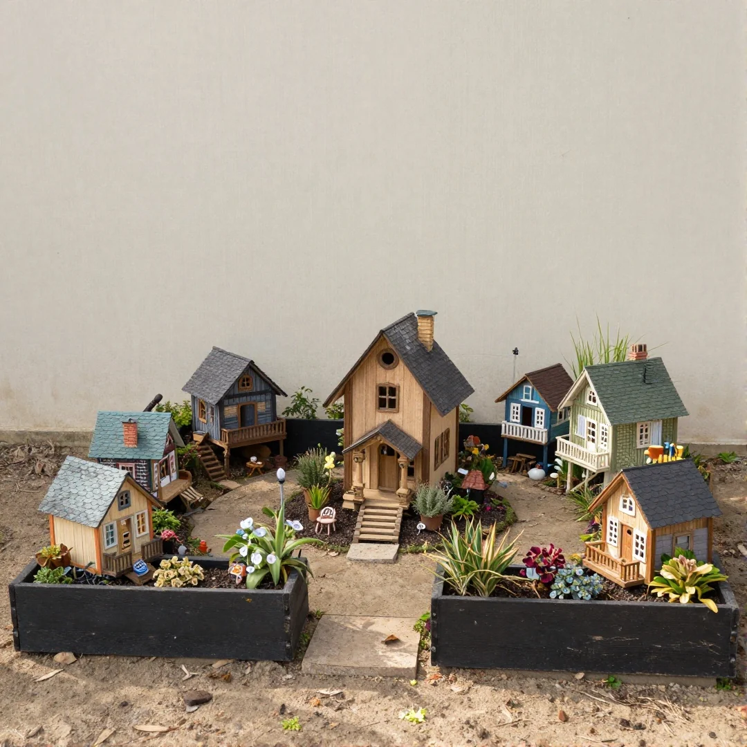 Planter Box Village - outdoor fairy garden diy