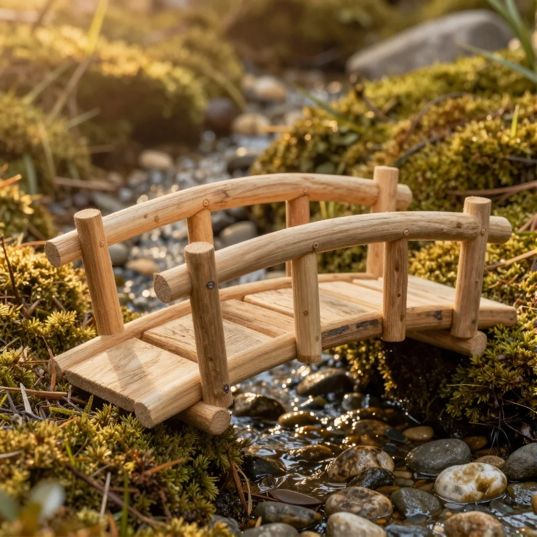 Popsicle Stick Bridge - outdoor fairy garden diy