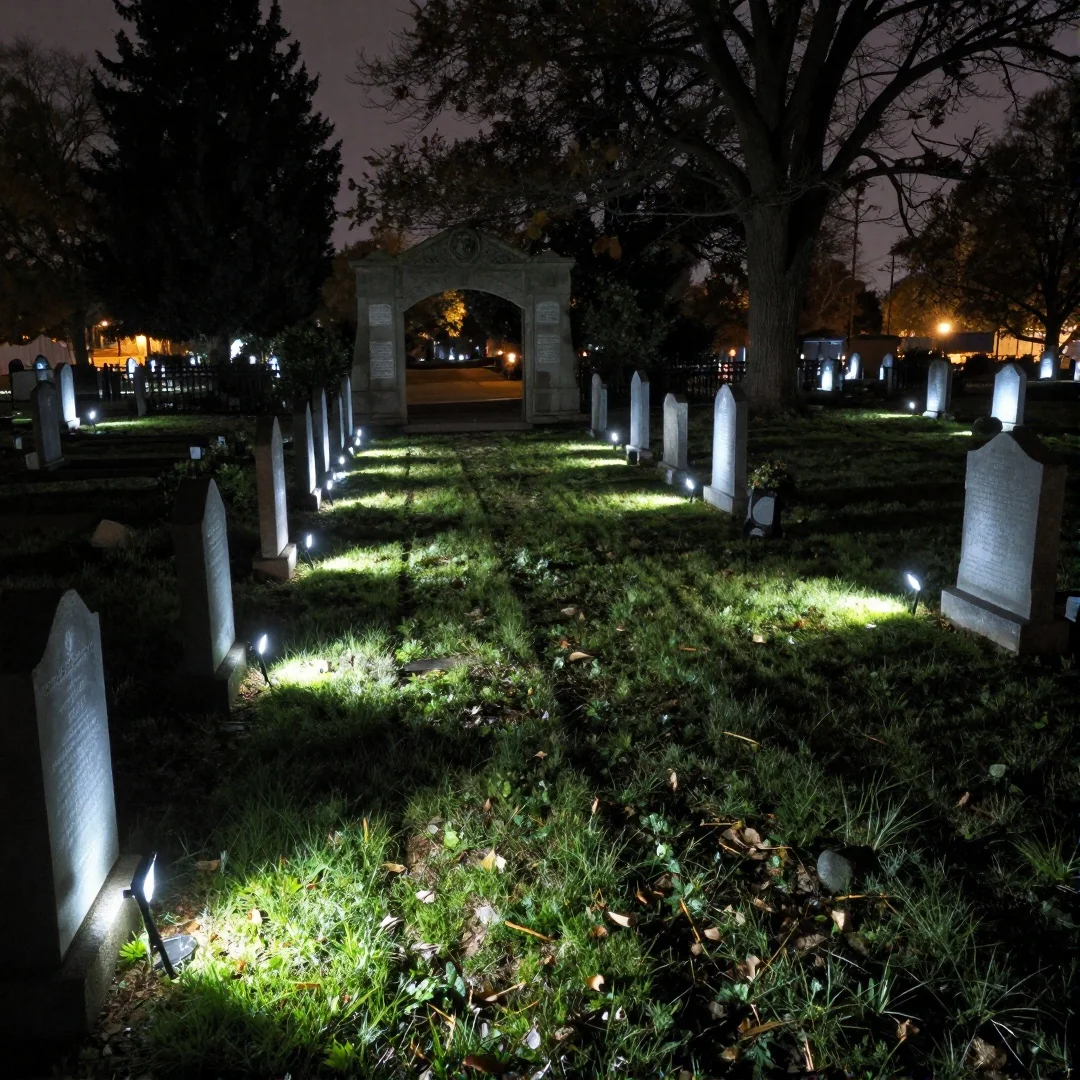 Glowing graveyard light paths - spooky halloween outside decor 21 ideas to transform your yard