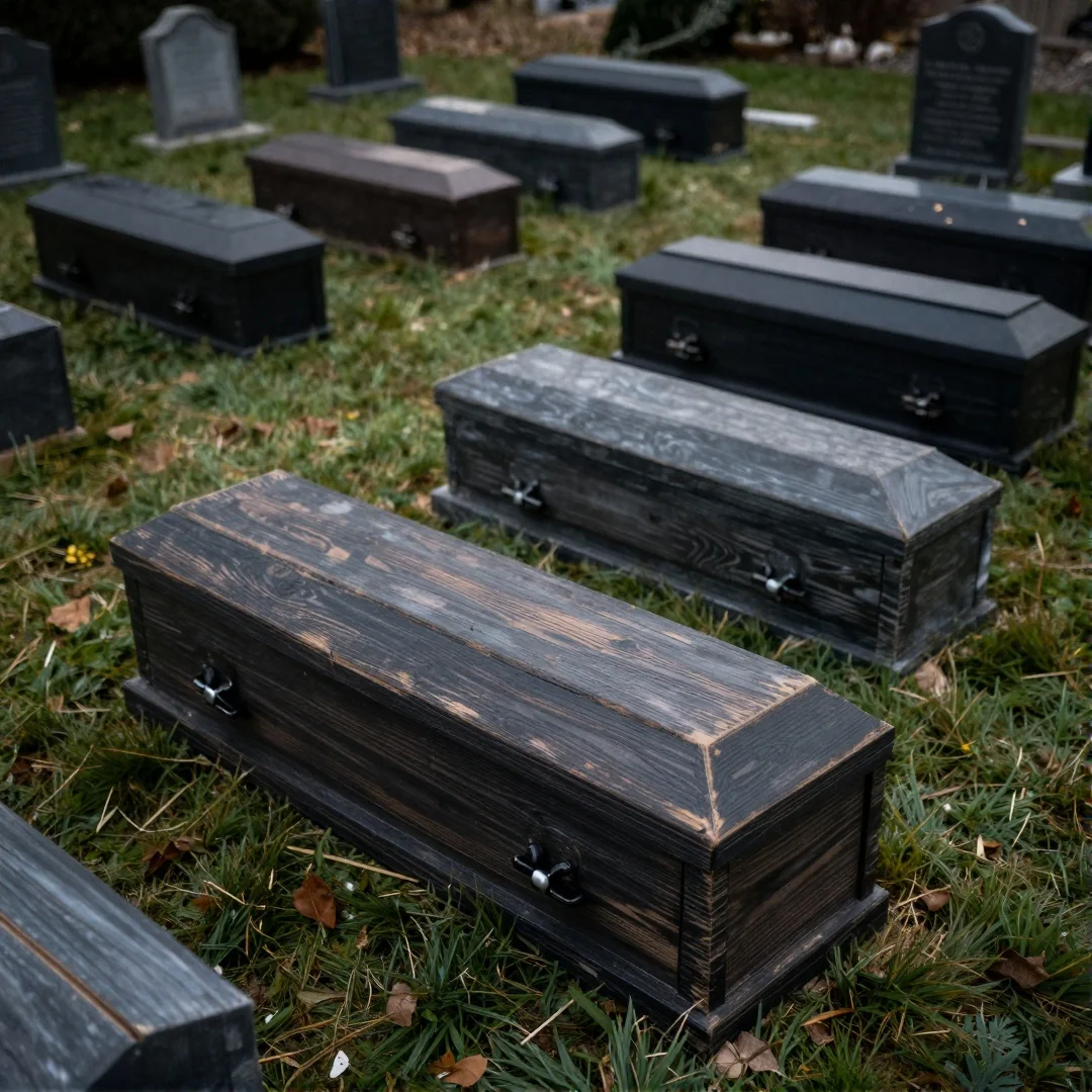 Repurposed cardboard coffins - spooky halloween outside decor 21 ideas to transform your yard