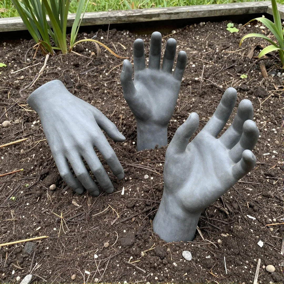 Creepy mannequin hands - spooky halloween outside decor 21 ideas to transform your yard