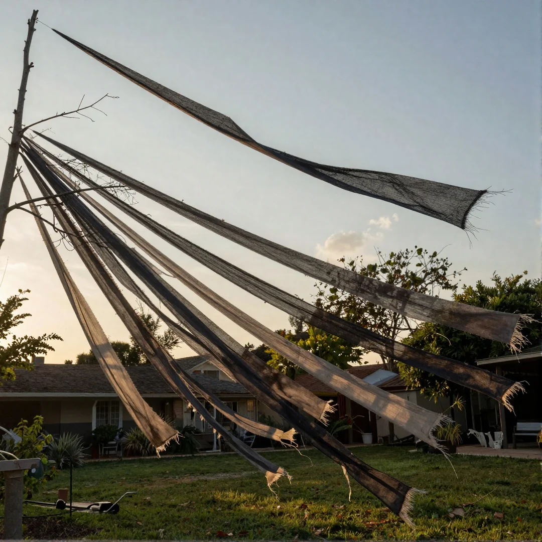 Tattered fabric streamers - spooky halloween outside decor 21 ideas to transform your yard