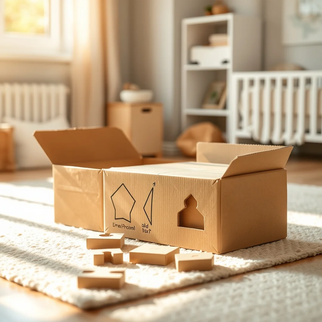 Cardboard Box Shape Sorting - toddler learning activities