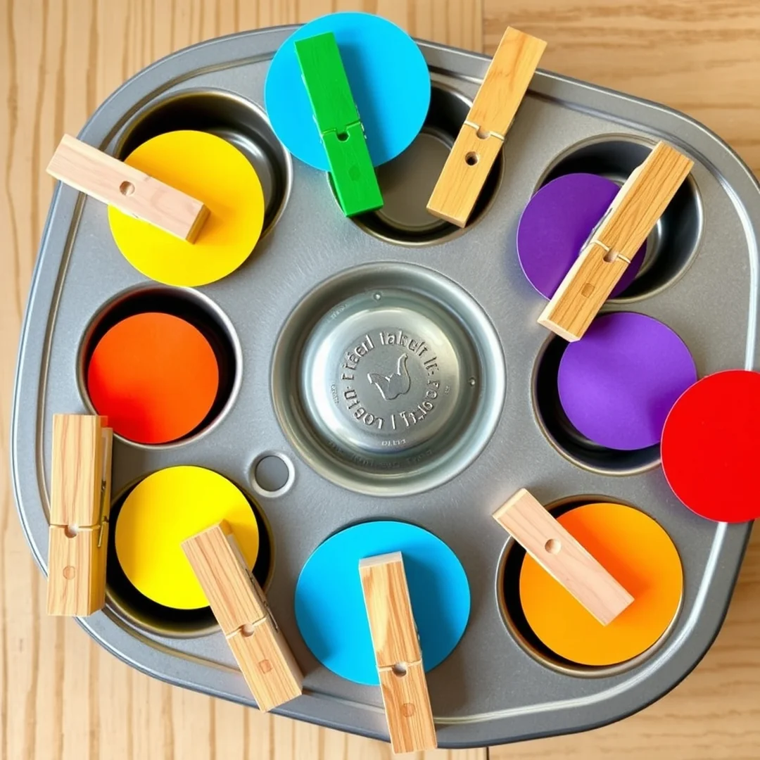 Clothespin Color Matching - toddler learning activities