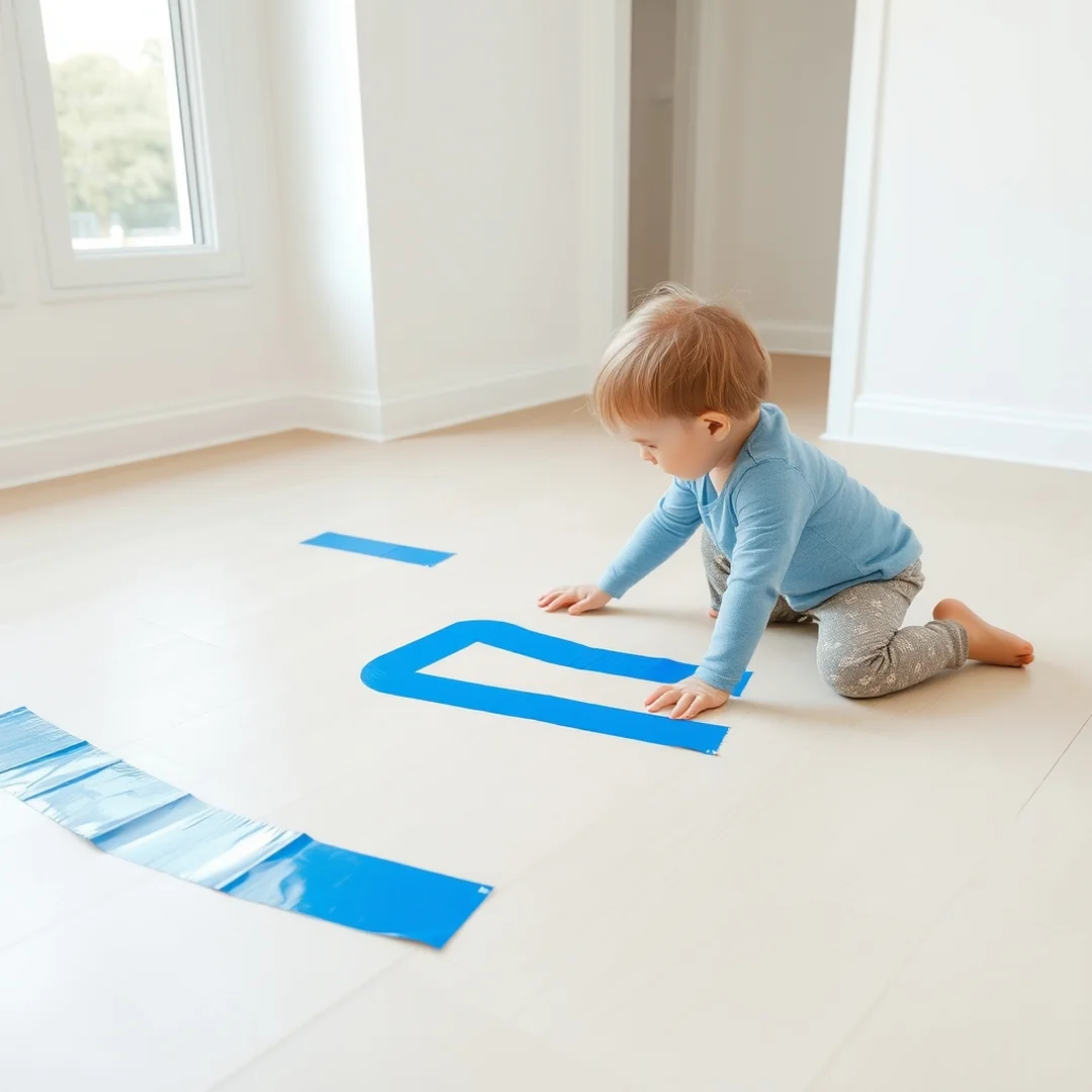 Painter Tape Letter Tracing - toddler learning activities