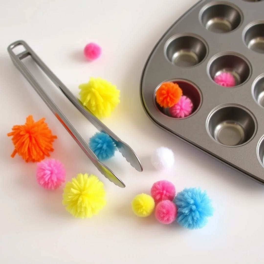 Pom Pom Transfer - toddler learning activities